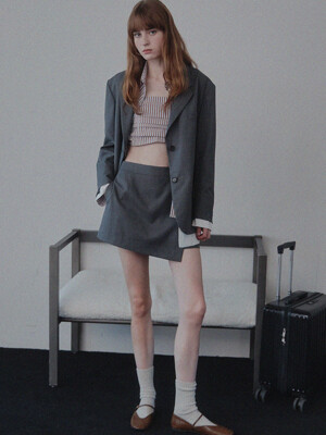 Tailored A line Skort - Grey