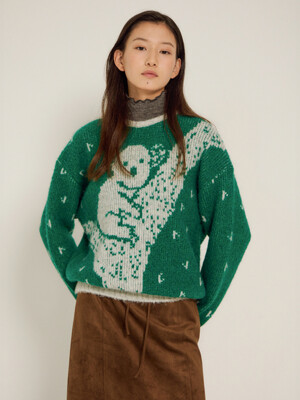 Koala Jacquard Knit (Green)