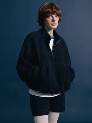 Woolly fleece pullover (Dark navy)