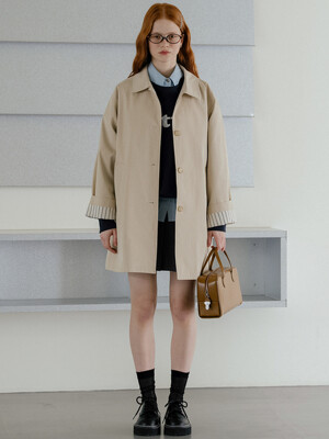 Rollup cotton half coat_Beige