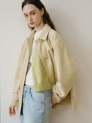 Vegan Suede Jacket_Cream