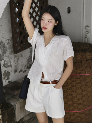 [뉴뉴 PICK] Lace frill blouse TISU01BL05_Ivory