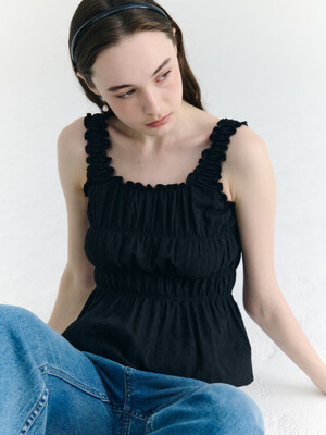 Smoking Shirring Sleeveless Blouse