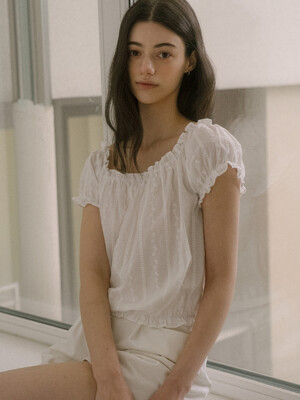 Two-way shirring blouse TISU03BL01_Ivory