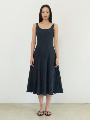 Line Sleeveless Flare Dress_2color