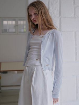See-Through Soft Cardigan [Blue]