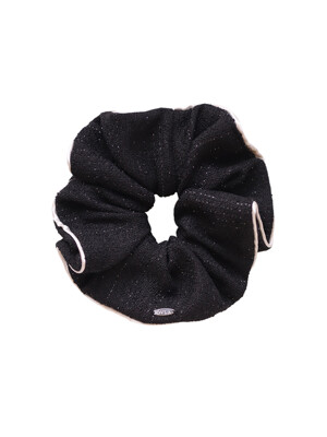 [리퍼브] signature tweed scrunchie_black HS010