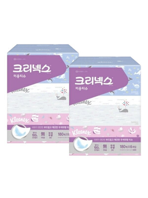 크리넥스 무색무향 미용티슈 180매x6입 x2팩