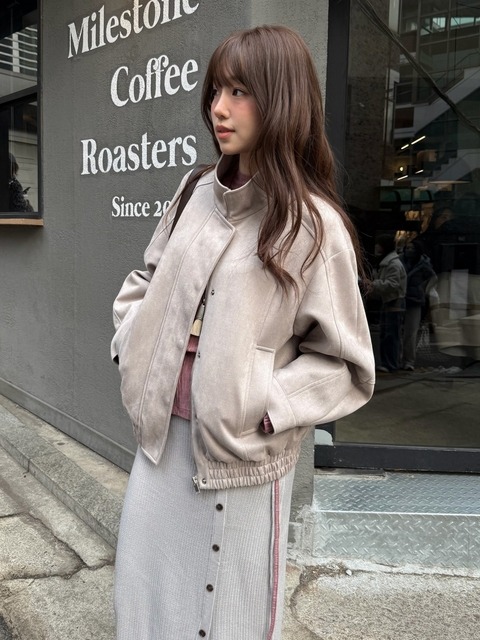 올리브데올리브 [해삐PICK][단독]오버핏 스웨이드 블루종 점퍼 OE6XJ8740