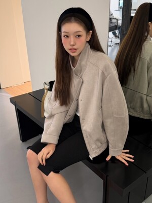 [해삐PICK]오버핏 스웨이드 블루종 점퍼 OE6XJ8740