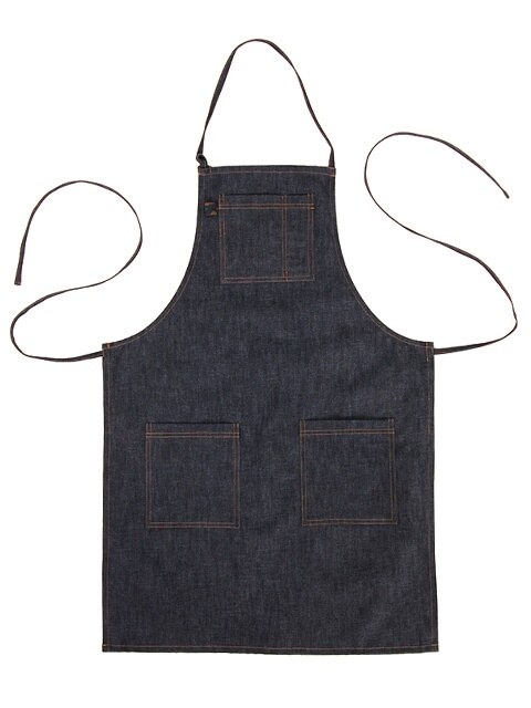 basic denim apron (Dark blue) #AA1404