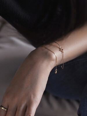 Wire Silky Chain Bracelet #square (14k/18k)