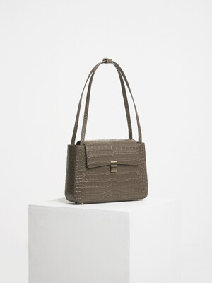 Mari classic bag - croc taupe