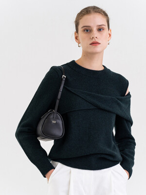 FW21 울 Wool Draped Pullover Forest