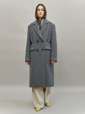 OVERFIT DOUBLE TUCK COAT - GREY