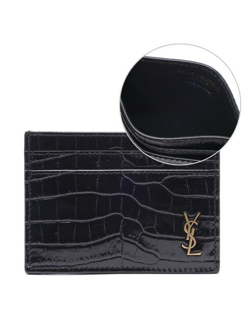 럭셔리백 - 생 로랑 (Saint Laurent) - 22SS 남성 모노그램 크로커다일 엠보싱 카드지갑 (607603_DZE0W_1000_22S)