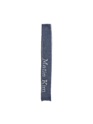 TWO TONE LETTERING MUFFLER IN SMOKE BLUE