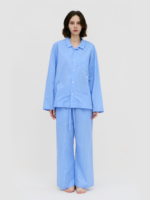 라운지웨어,라운지웨어 - 레이지지 (lazyz) - Stay Stripe Pajamas Long Pants - Light Blue