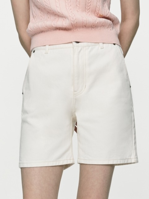 데님 - 드파운드 (DEPOUND) - denim shorts - ecru