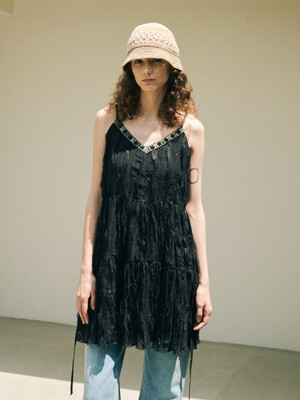 LACE SLIP MINI DRESS_BLACK