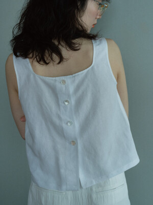 WHITE BACK OPEN SLEEVELESS TOP