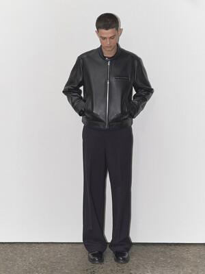 WIDE-LEG LAYERED SLACKS BLACK_M_UDPA3C301BK