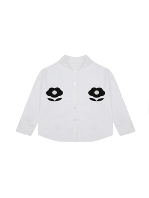 (W) Foli Garden PJ Shirts, White
