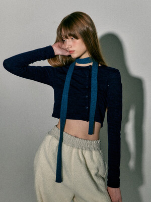 UNBALANCE SLIM CARDIGAN_NAVY