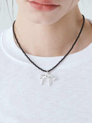 [925 SILVER] RIBBON NECKLACE