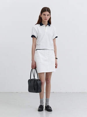 A-LINE MINI SKIRT WHITE_UDSK5B227WT