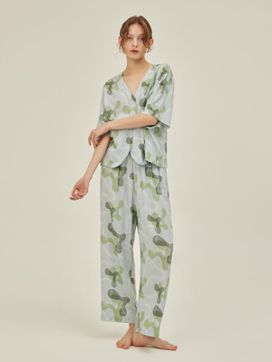 COZY ROUND PAJAMA SET_arc blue