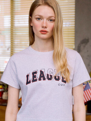 League Overlay Print T-shirt (MELANGE GREY)