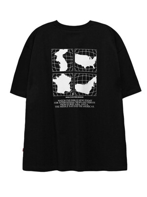트래블 시티 그래픽 반팔 티셔츠 BLACK