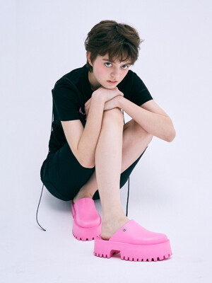 FLOWER RIVET PLATFORM MULE_PINK