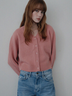 Fine Wool Cardigan - Pink