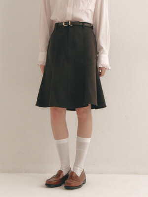 Ribbon Pocket Midi Skirt(3color)