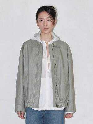 [online exclusive] 25 hide leather jumper (light khaki)