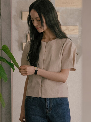 Button blouse_TISU01BL04_Beige