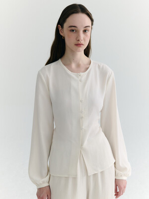 Wrinkle Belted Blouse_2color