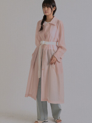 New Spring See-Through Trench Coat_Pink