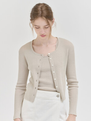 Summer linen cardigan set [A/BE]