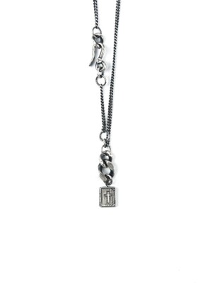 SILVER BYZANTINE CROSS BOOK PENDANT NECKLACE