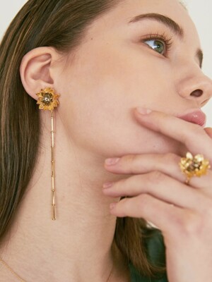 Sunflower Snowball Earrings
