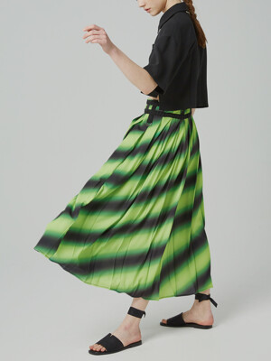 COLOR-ADE PLEATED SKIRT_GREEN