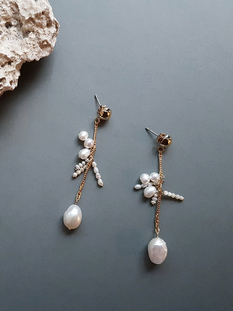 14k골드,주얼리 - 밀서울 (MIL SEOUL) - Freshwater Pearl `drop` Earrings  MSE-23