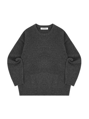 MELANGE ROUND NECK SWEATER_CHARCOAL