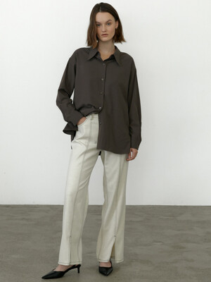 Pointed Texture Shirts Chestnut
