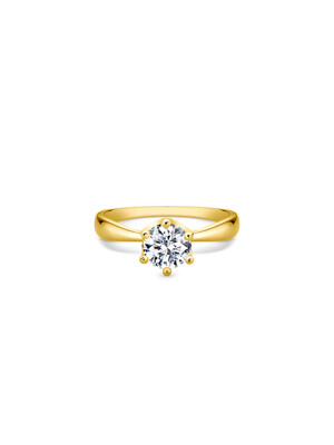 solitaire round crown ring(yellow gold)