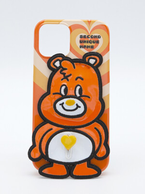 SUN CASE ENAMEL HEART BEAR ORANGE