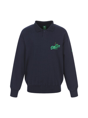 unisex polo sweatshirt_navy